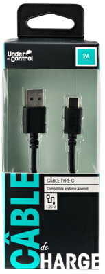 Nabíjací USB kábel Type C 2A čierny