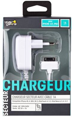 Nabíjačka 1A iPhone 4/3 biela