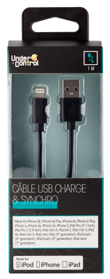 USB lightning iphone kábel čierny