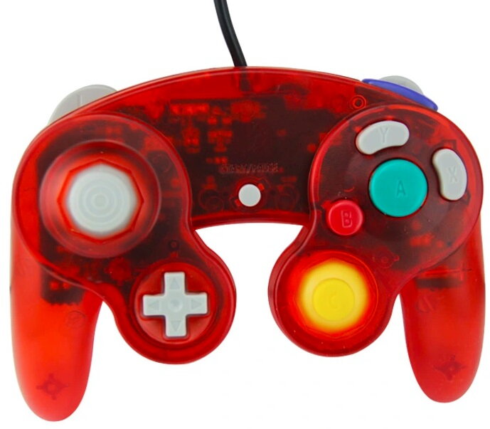 Gamecube ovladač červený transparentní