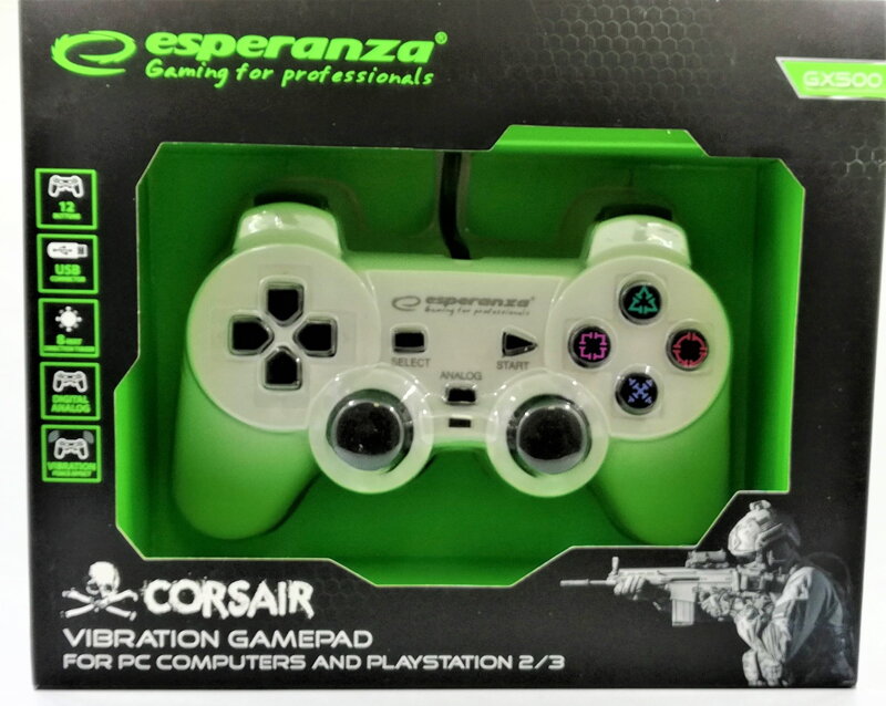 Corsair Gamepad Esperanza GX500 (PC/PS2/PS3) bílý Corsair Gamepad Esperanza GX500 (PC/PS2/PS3) bílý