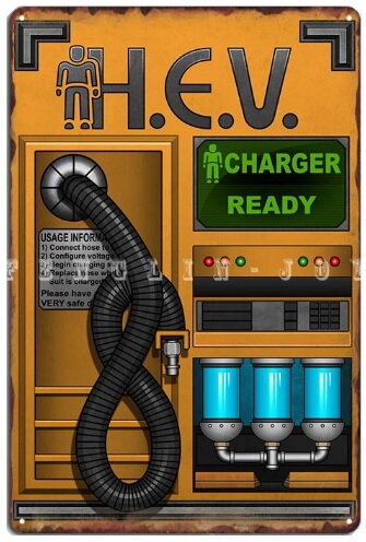 Plechová cedule Half Life H.E.V. Charger 20x30 cm Plechová cedule Half Life H.E.V. Charger 20x30 cm