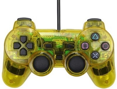 Ovladač PS2 kabelový žlutý crystal Ovladač PS2 kabelový žlutý crystal