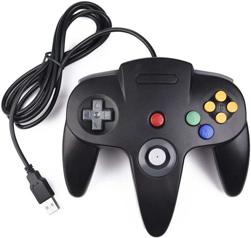 USB N64 Design PC ovladač černý USB N64 Design PC ovladač černý