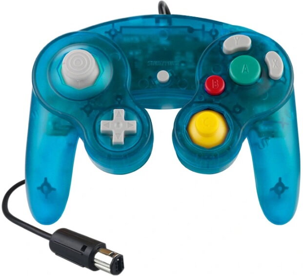 Gamecube ovladač modrý light crystal