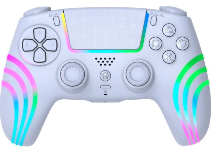 PC Bezdrátový ovladač bílý s RGB podsvícením 