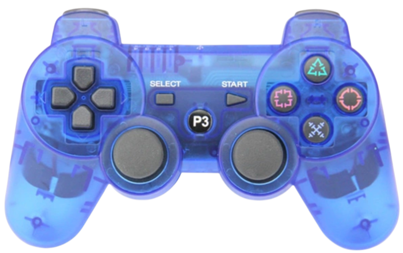 Ovládač PS3 Bluetooth modrý kristal