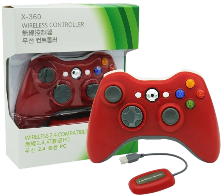 Xbox 360/PC 2,4 GHz bezdrôtový ovládač červený