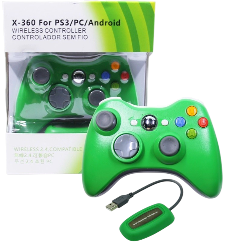 Xbox 360/PC 2,4 GHz bezdrôtový ovládač zelený