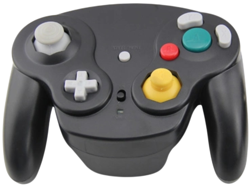 Gamecube bezdrátový 2,4 GHZ ovladač černý