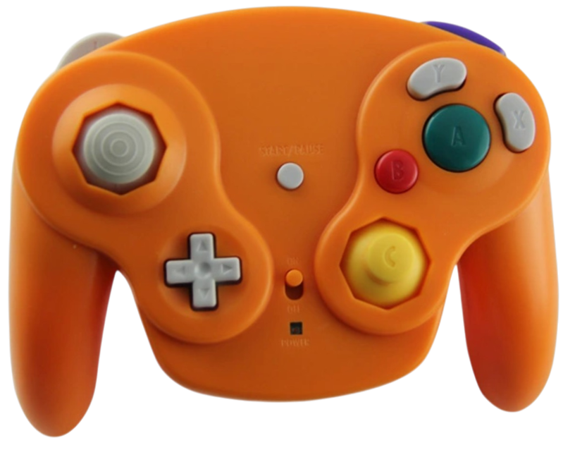 Gamecube bezdrátový 2,4 GHZ ovladač oranžový