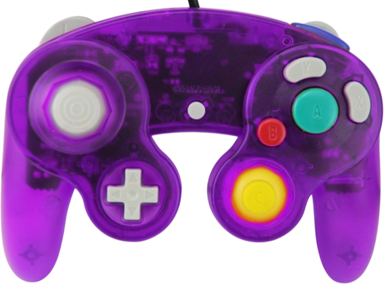 Gamecube ovladač fialový transparentní