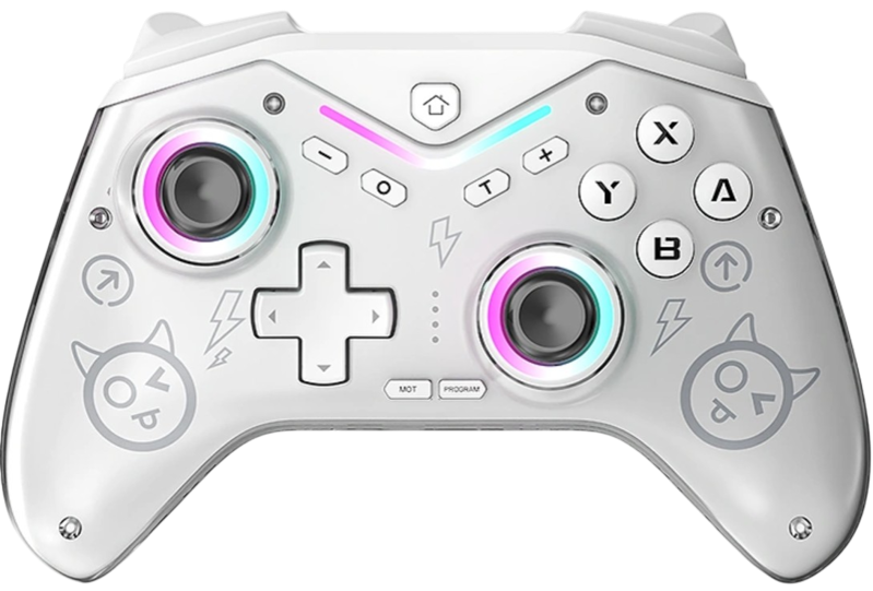 Nintendo Switch bezdrôtový ovládač CAT biely RGB