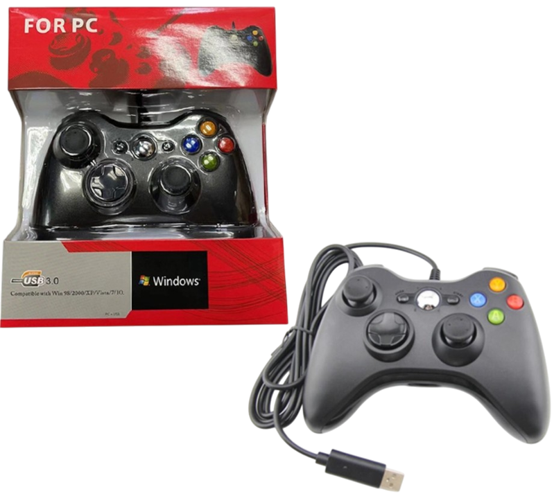 USB kabelový ovladač pro PC - černý