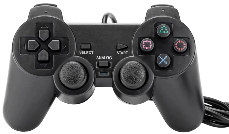 Ovládač PS2 káblový čierny