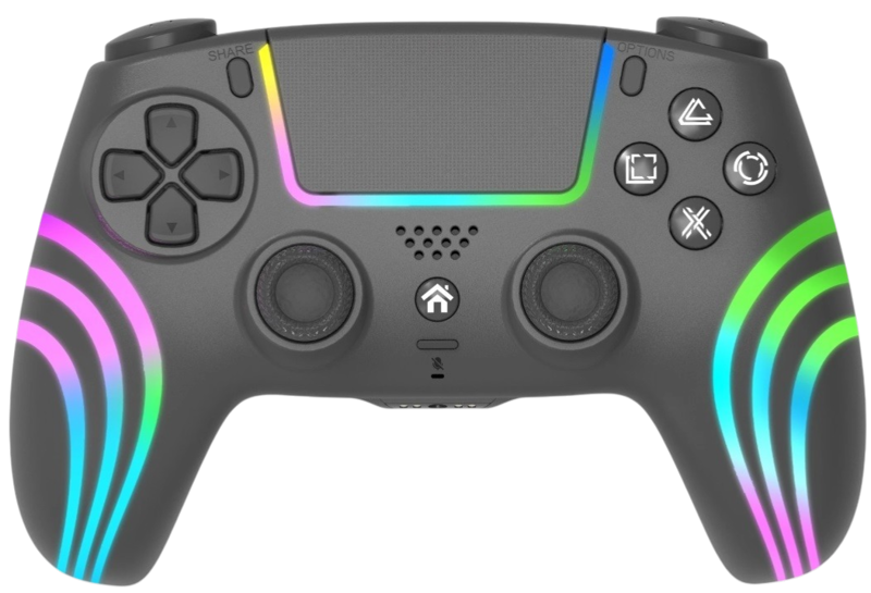 PS4 bezdrôtový ovládač čierny s RGB podsvietením