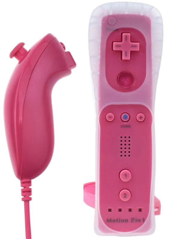 Wii Remote ovládač + Nunchuck ružový