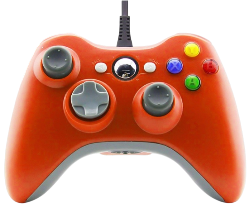 Xbox 360 káblový ovládač oranžovo-biely