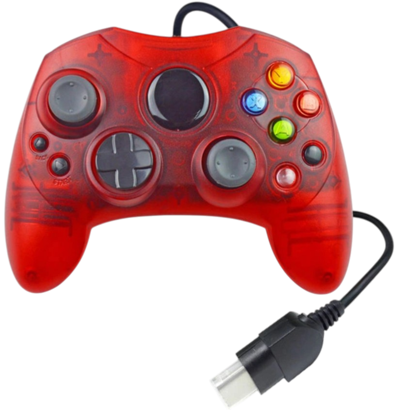 XBOX Original ovládač červený kristal