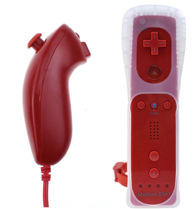 Wii Remote Controller + Nunchuck červený Wii Remote Controller + Nunchuck červený