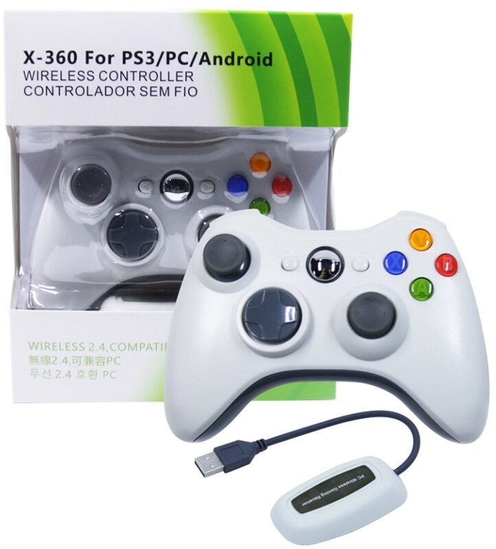 Bezdrátový ovladač XBOX 360 / PC 2,4 GHz bílý Bezdrátový ovladač XBOX 360 / PC 2,4 GHz bílý
