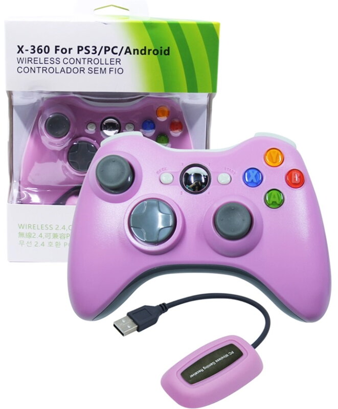 Bezdrátový ovladač XBOX 360 / PC 2,4 GHz růžový Bezdrátový ovladač XBOX 360 / PC 2,4 GHz růžový