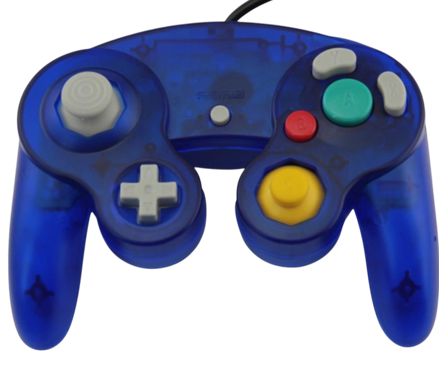Gamecube ovladač modrý crystal