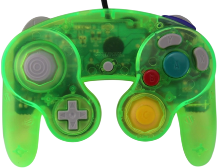 Gamecube ovladač zelený crystal