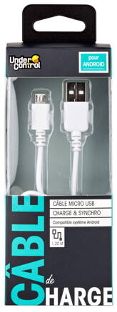 Nabíjací Micro USB kábel Android biely