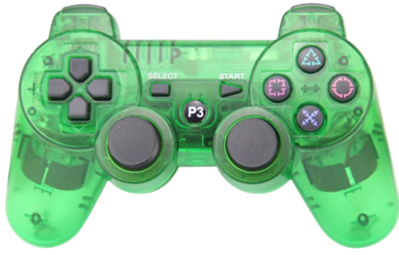 Ovládač PS3 Bluetooth zelený kristal