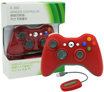 Xbox 360/PC 2,4 GHz bezdrôtový ovládač červený