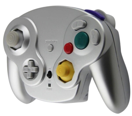 Gamecube bezdrátový 2,4 GHZ ovladač štříbrný