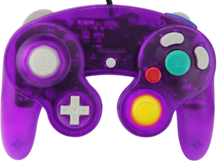 Gamecube ovladač fialový transparentní