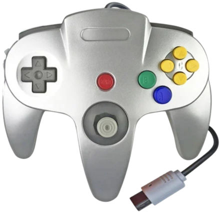 N64 stříbrný ovladač