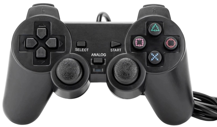Ovládač PS2 káblový čierny