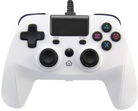 PS4 káblový ovládač biely