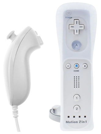Wii Remote ovládač + Nunchuck biely