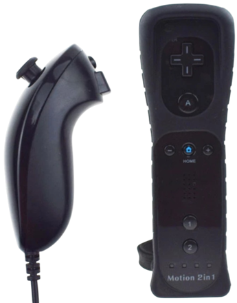 Wii Remote ovládač + Nunchuck čierny