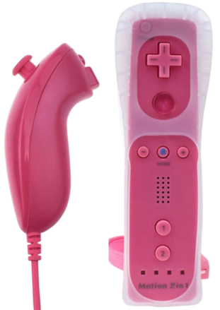 Wii Remote ovládač + Nunchuck ružový