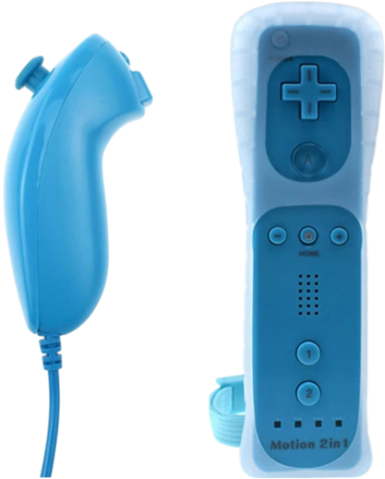 Wii Remote ovládač + Nunchuck svetlo modrý