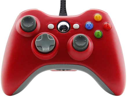 Xbox 360 káblový ovládač červený