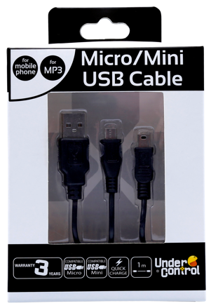 USB Micro / mini kábel čierny