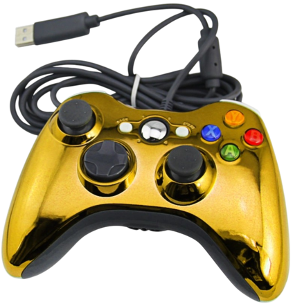 Xbox 360 káblový ovládač chromovaný zlatý limited