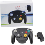 Gamecube bezdrátový 2,4 GHZ ovladač černý