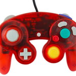 Gamecube ovladač červený transparentní