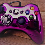 Xbox 360 kabelový ovladač chromovaný fialový limited