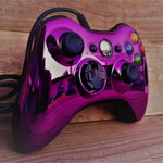 Xbox 360 kabelový ovladač chromovaný fialový limited