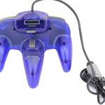 N64 modrý transparentní ovladač