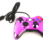 Xbox 360 kabelový ovladač chromovaný fialový limited