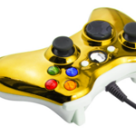 Xbox 360 kabelový ovladač chromovaný GOLD limited